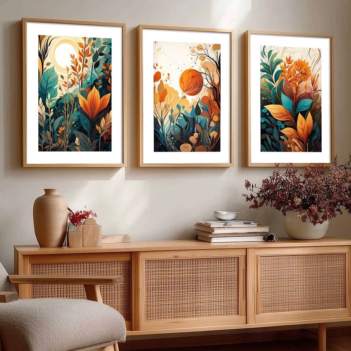Floral  Wall Art Paintings for Living Room - Wall Poster With frames