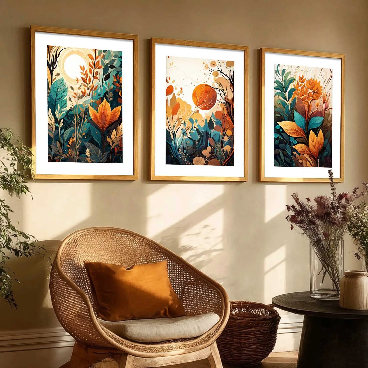 Floral  Wall Art Paintings for Living Room - Wall Poster With frames