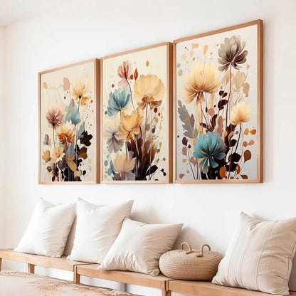 Floral   Wall Art Paintings for Living Room - Wall Poster With frames