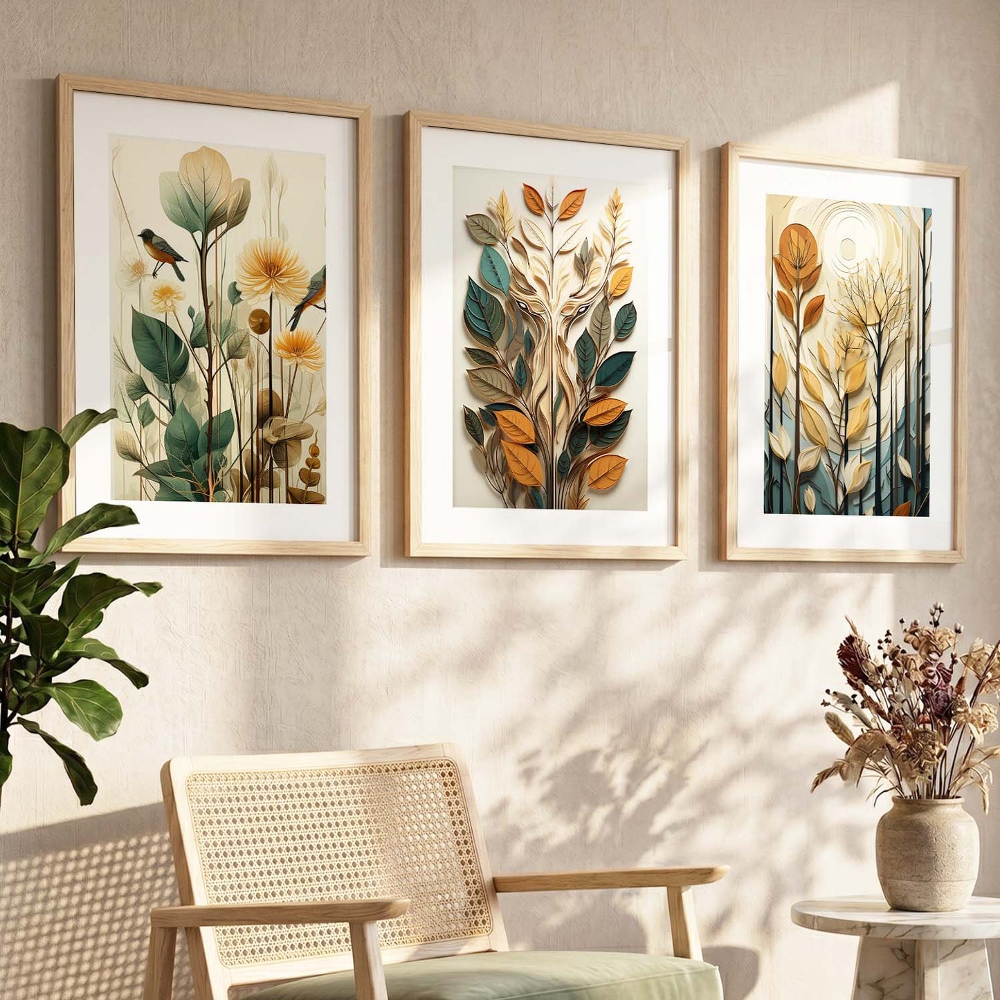 Floral   Wall  Art Paintings for Living Room - Wall Poster With frames