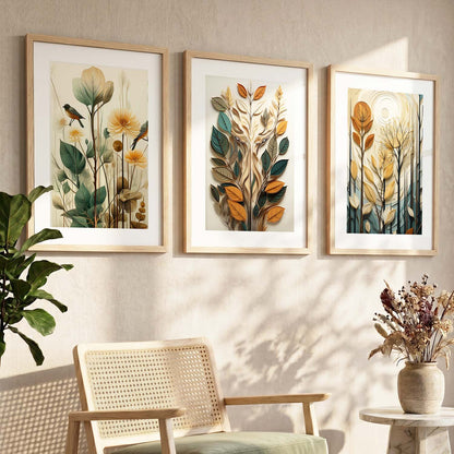 Floral   Wall  Art Paintings for Living Room - Wall Poster With frames