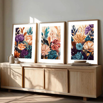 Floral   Wall  Art Paintings for Living Room - Wall Poster With frames