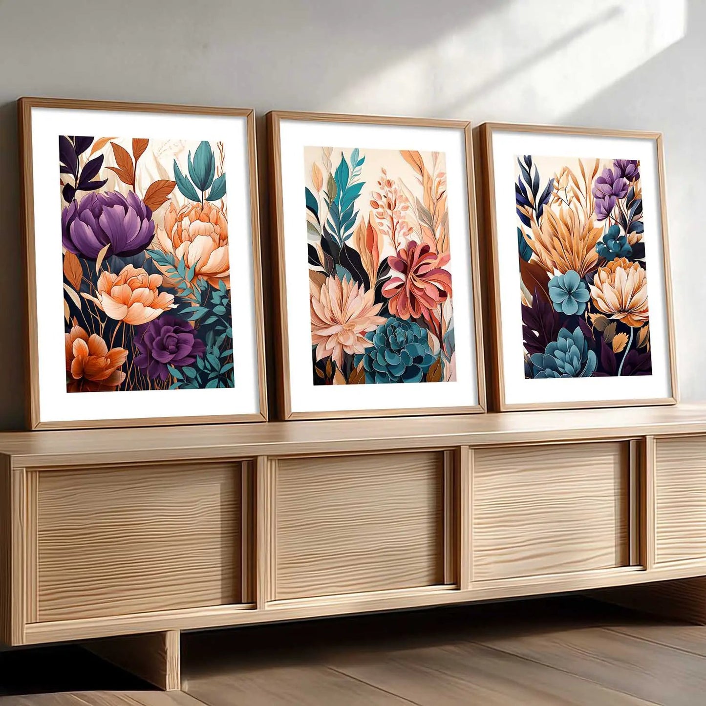 Floral   Wall  Art Paintings for Living Room - Wall Poster With frames