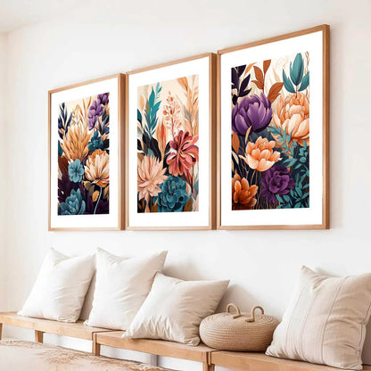 Floral   Wall  Art Paintings for Living Room - Wall Poster With frames