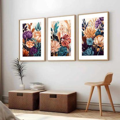 Floral   Wall  Art Paintings for Living Room - Wall Poster With frames