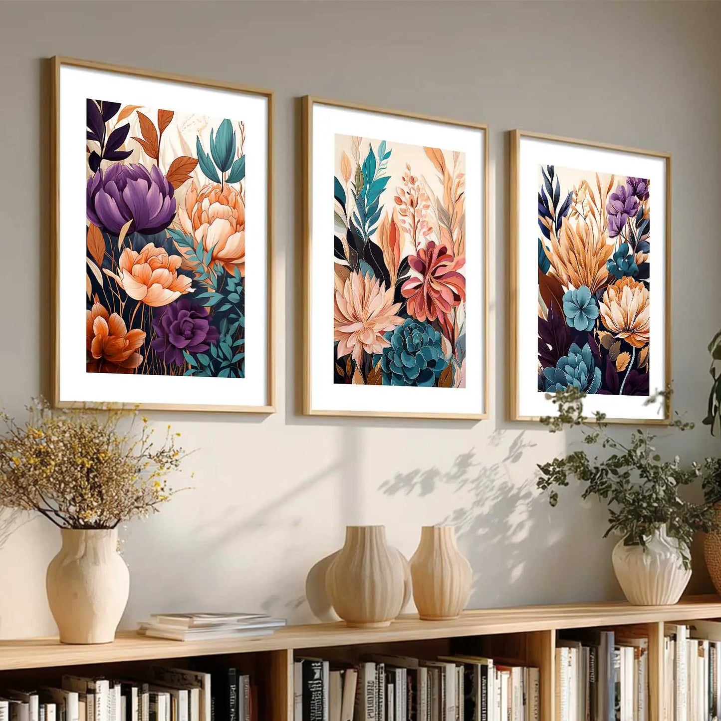 Floral   Wall  Art Paintings for Living Room - Wall Poster With frames