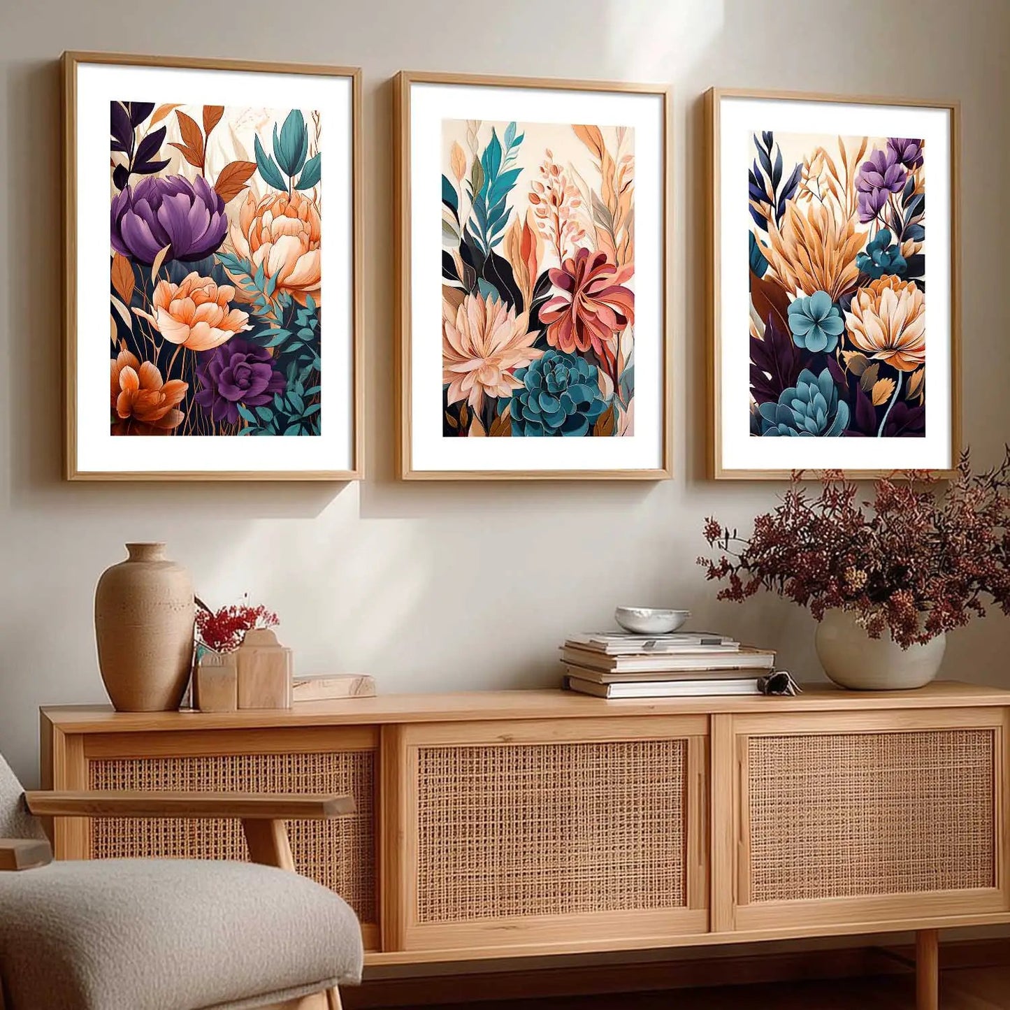 Floral   Wall  Art Paintings for Living Room - Wall Poster With frames
