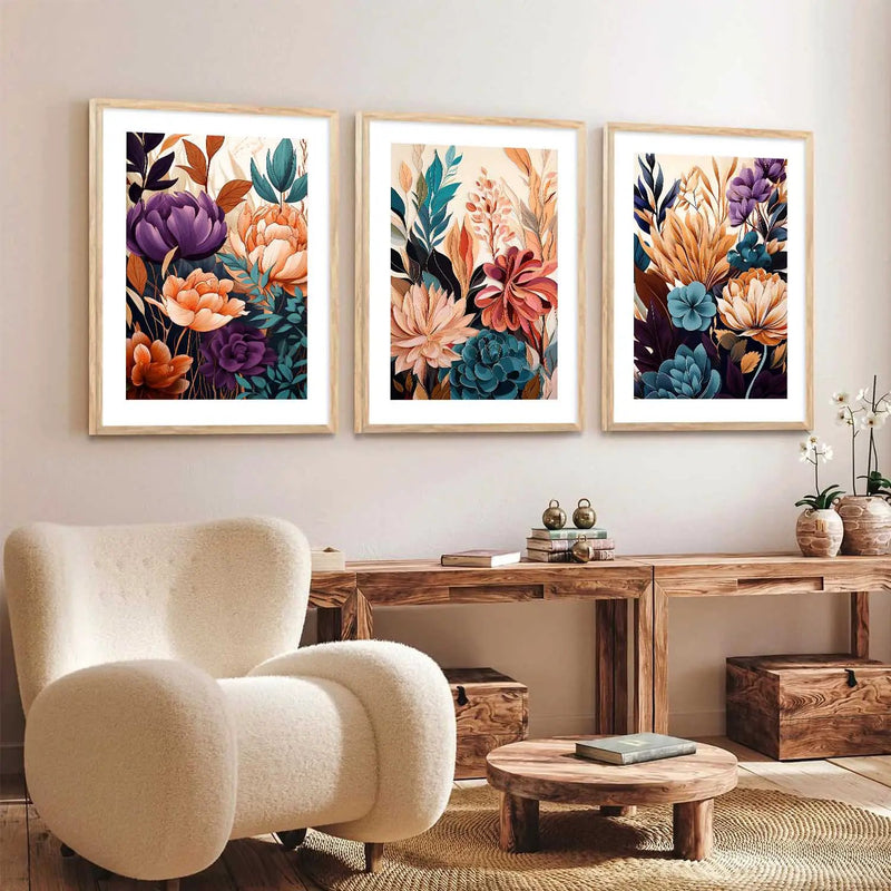 Floral   Wall  Art Paintings for Living Room - Wall Poster With frames