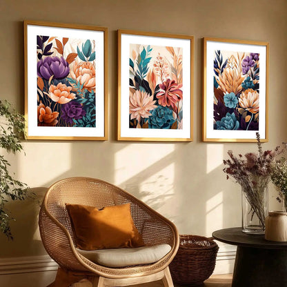 Floral   Wall  Art Paintings for Living Room - Wall Poster With frames