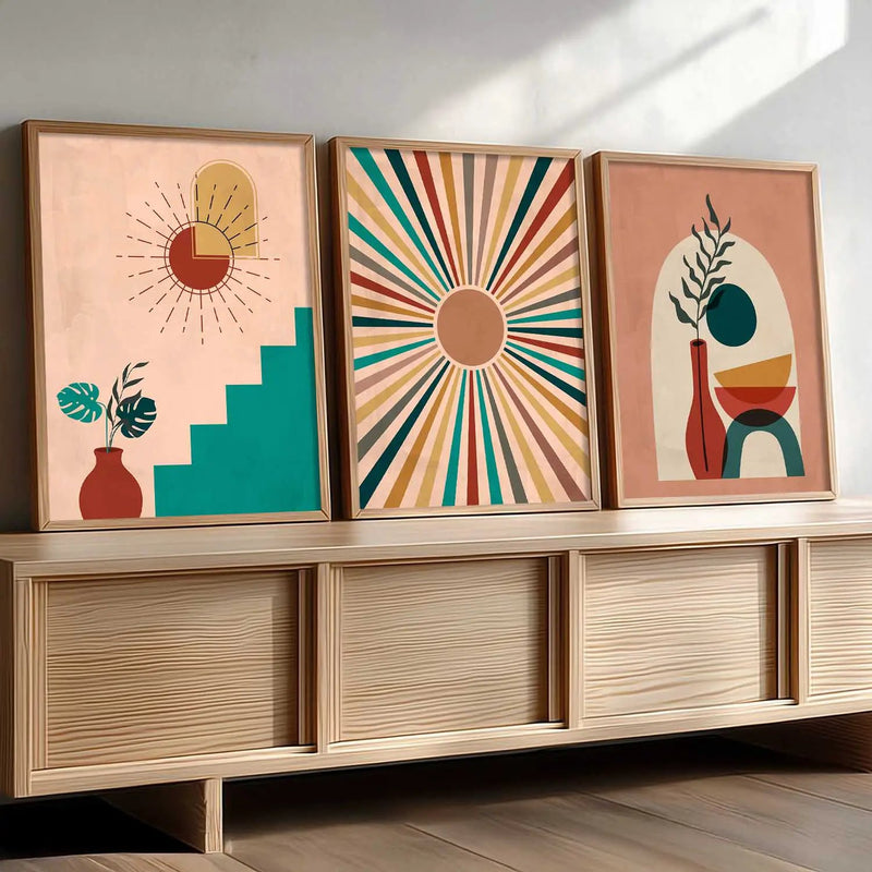 Boho  Wall Art Paintings for Living Room - Wall Poster With frames