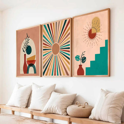 Boho  Wall Art Paintings for Living Room - Wall Poster With frames