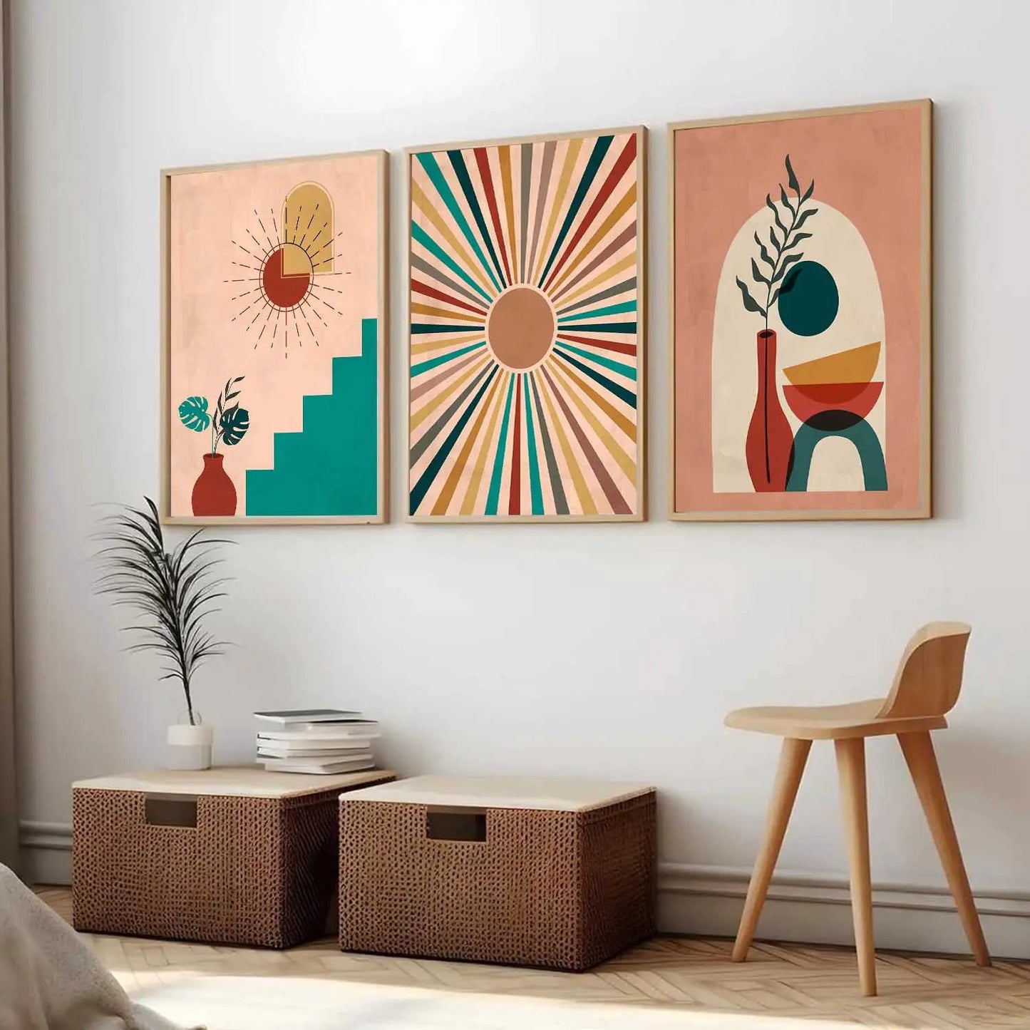 Boho  Wall Art Paintings for Living Room - Wall Poster With frames