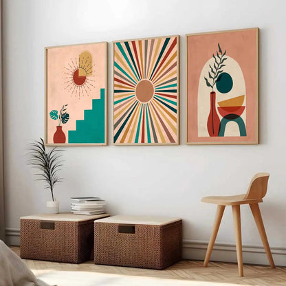 Boho  Wall Art Paintings for Living Room - Wall Poster With frames
