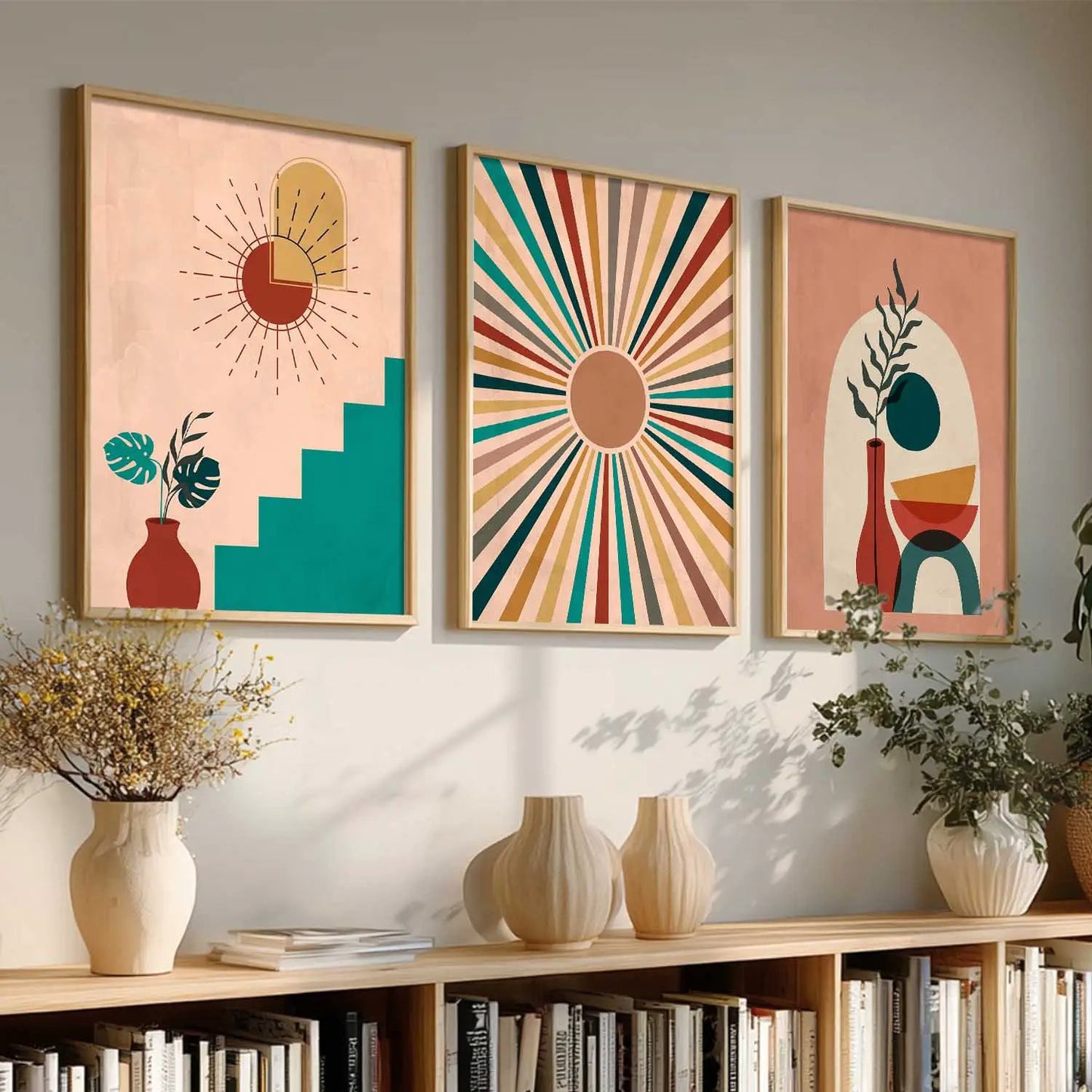 Boho  Wall Art Paintings for Living Room - Wall Poster With frames
