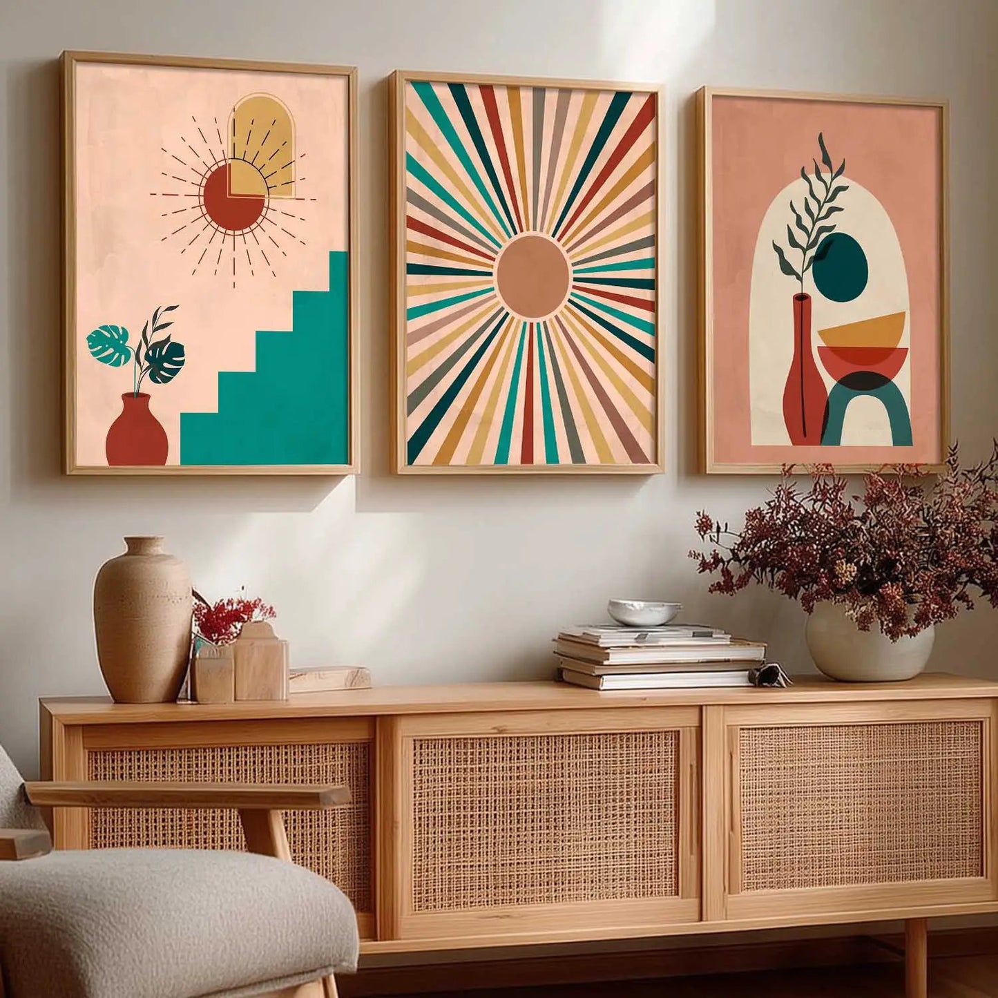 Boho  Wall Art Paintings for Living Room - Wall Poster With frames