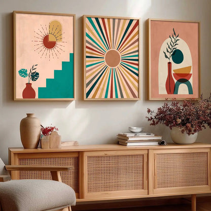 Boho  Wall Art Paintings for Living Room - Wall Poster With frames