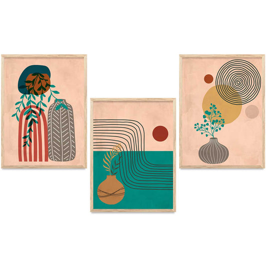 Boho Wall Art Paintings for Living Room - Wall Poster With frames