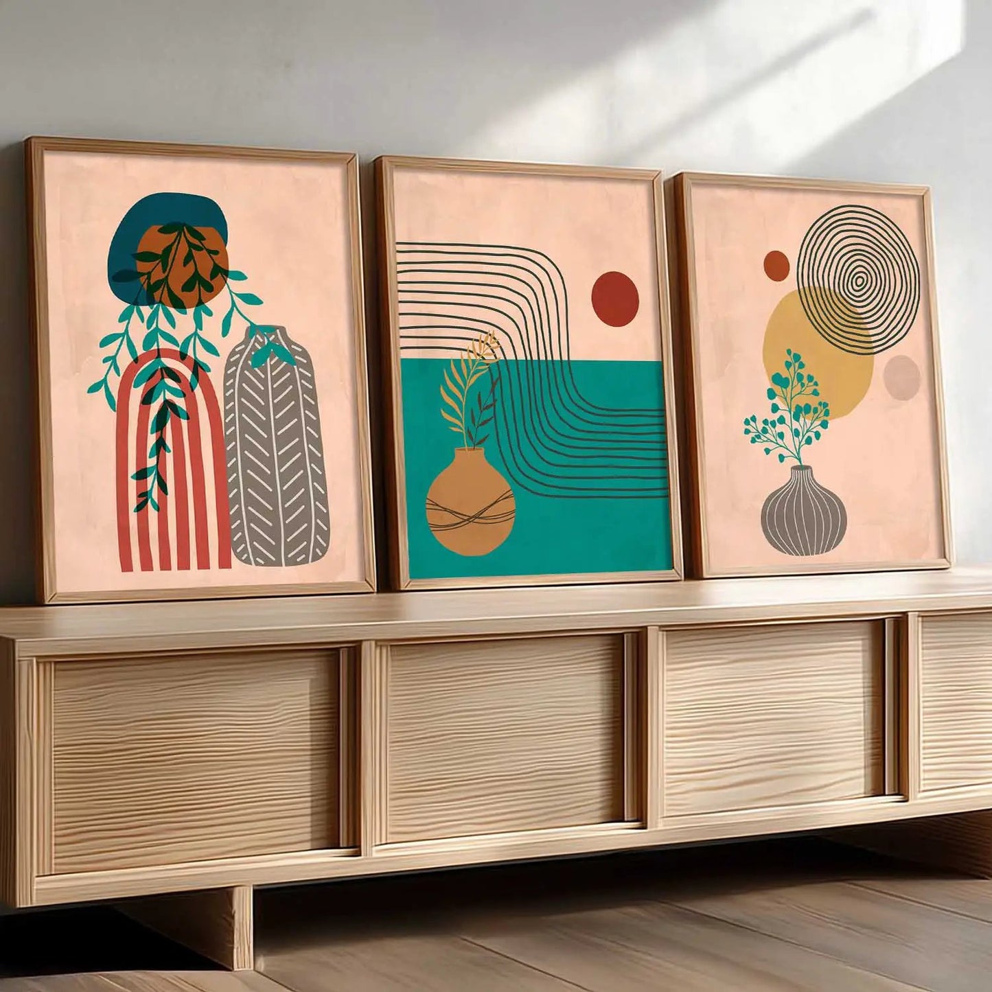 Boho Wall Art Paintings for Living Room - Wall Poster With frames