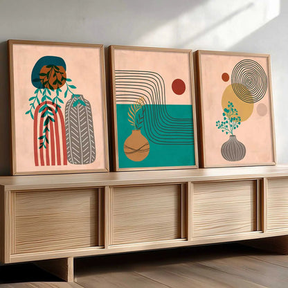 Boho Wall Art Paintings for Living Room - Wall Poster With frames