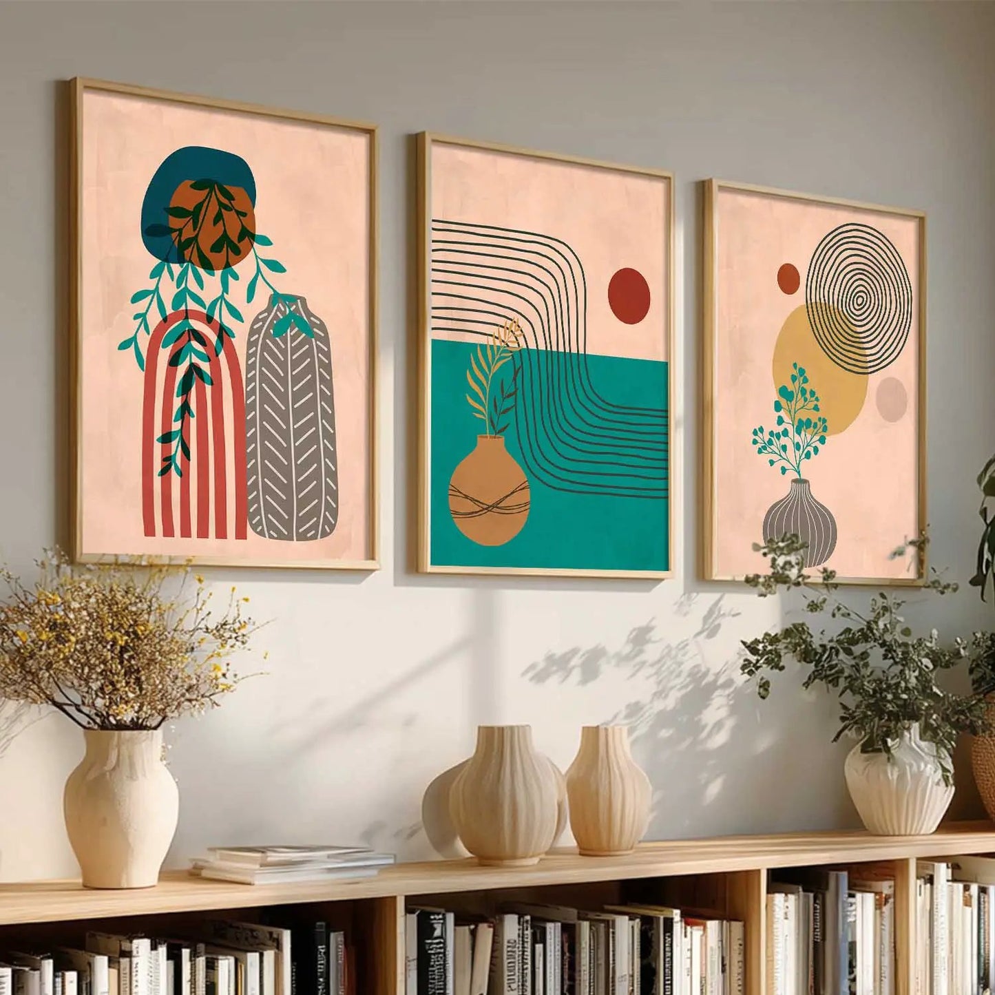 Boho Wall Art Paintings for Living Room - Wall Poster With frames