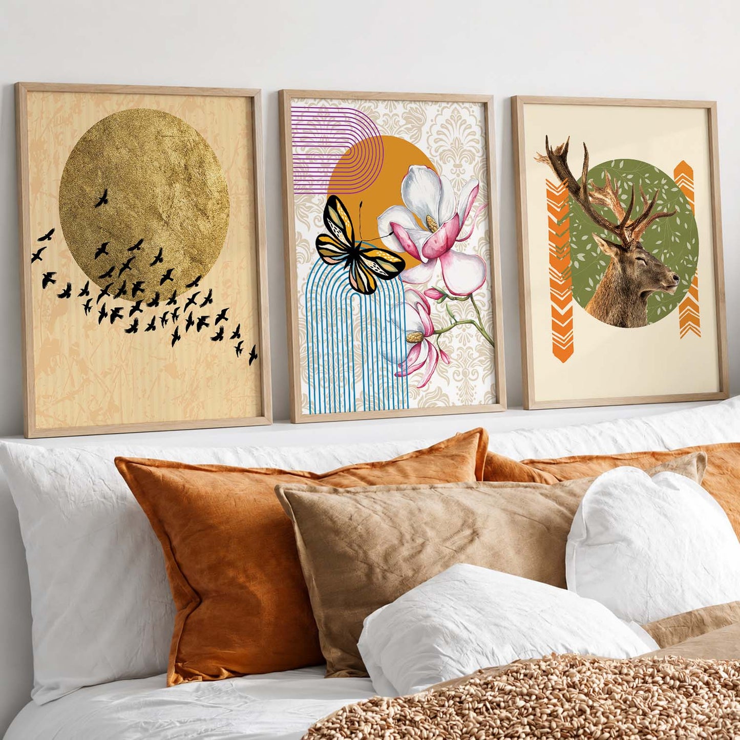Modern Abstract Framed Prints for Living Room Wall Decor