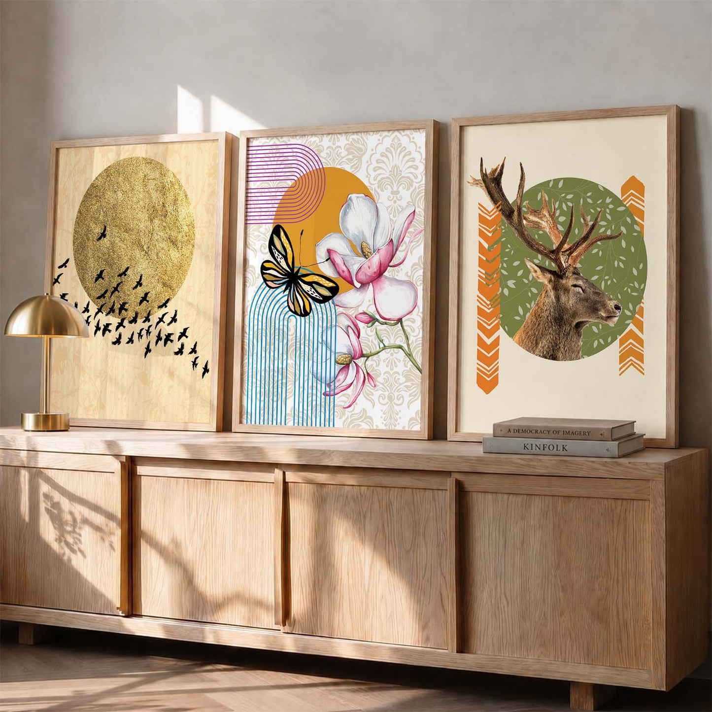 Modern Abstract Framed Prints for Living Room Wall Decor