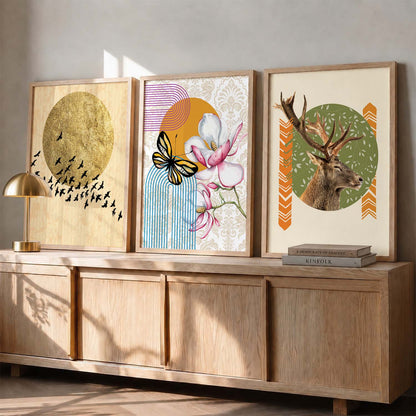 Modern Abstract Framed Prints for Living Room Wall Decor