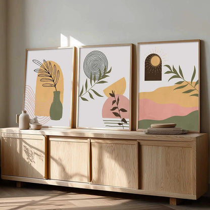 Boho  Wall Art Paintings for Living Room - Wall Poster With frames