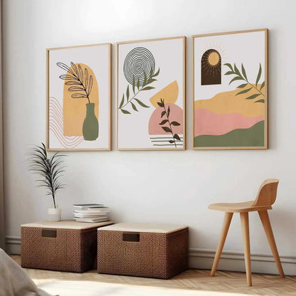 Boho  Wall Art Paintings for Living Room - Wall Poster With frames