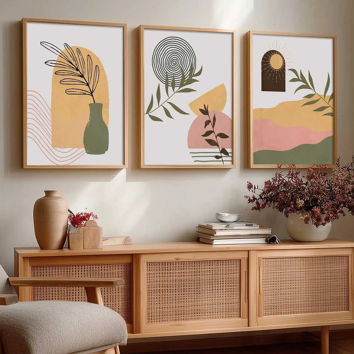 Boho  Wall Art Paintings for Living Room - Wall Poster With frames