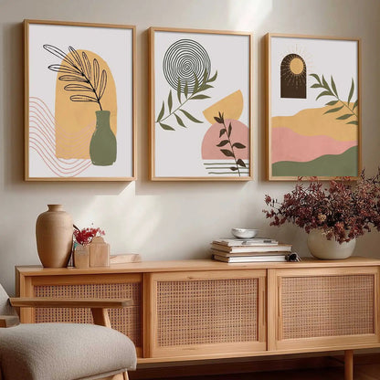 Boho  Wall Art Paintings for Living Room - Wall Poster With frames