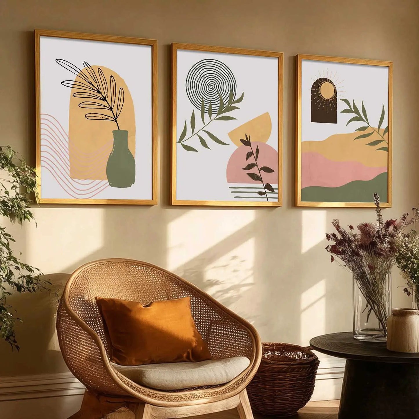 Boho  Wall Art Paintings for Living Room - Wall Poster With frames