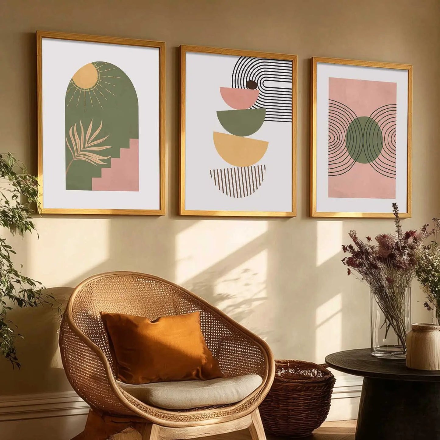 Boho  Wall  Art Paintings for Living Room - Wall Poster With frames