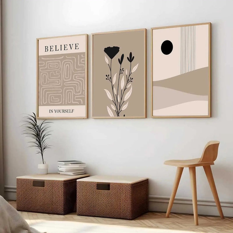 Boho   Wall  Art Paintings for Living Room - Wall Poster With frames