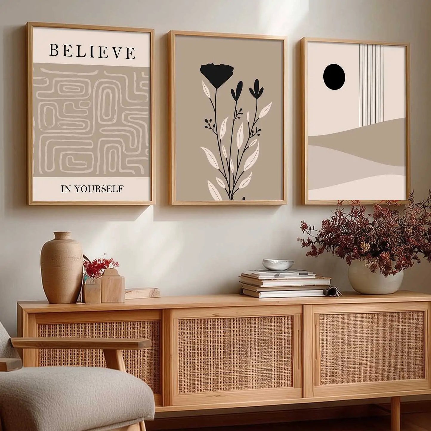 Boho   Wall  Art Paintings for Living Room - Wall Poster With frames