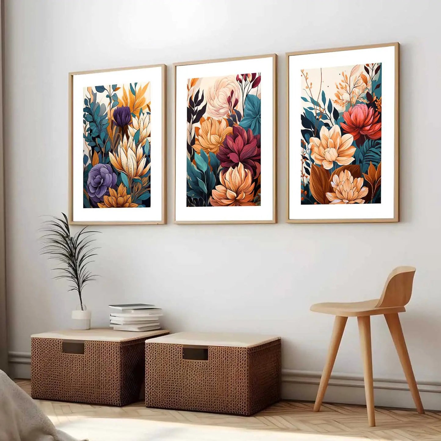 Floral  Wall Art Paintings for Living Room - Wall Poster With frames