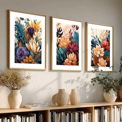Floral  Wall Art Paintings for Living Room - Wall Poster With frames