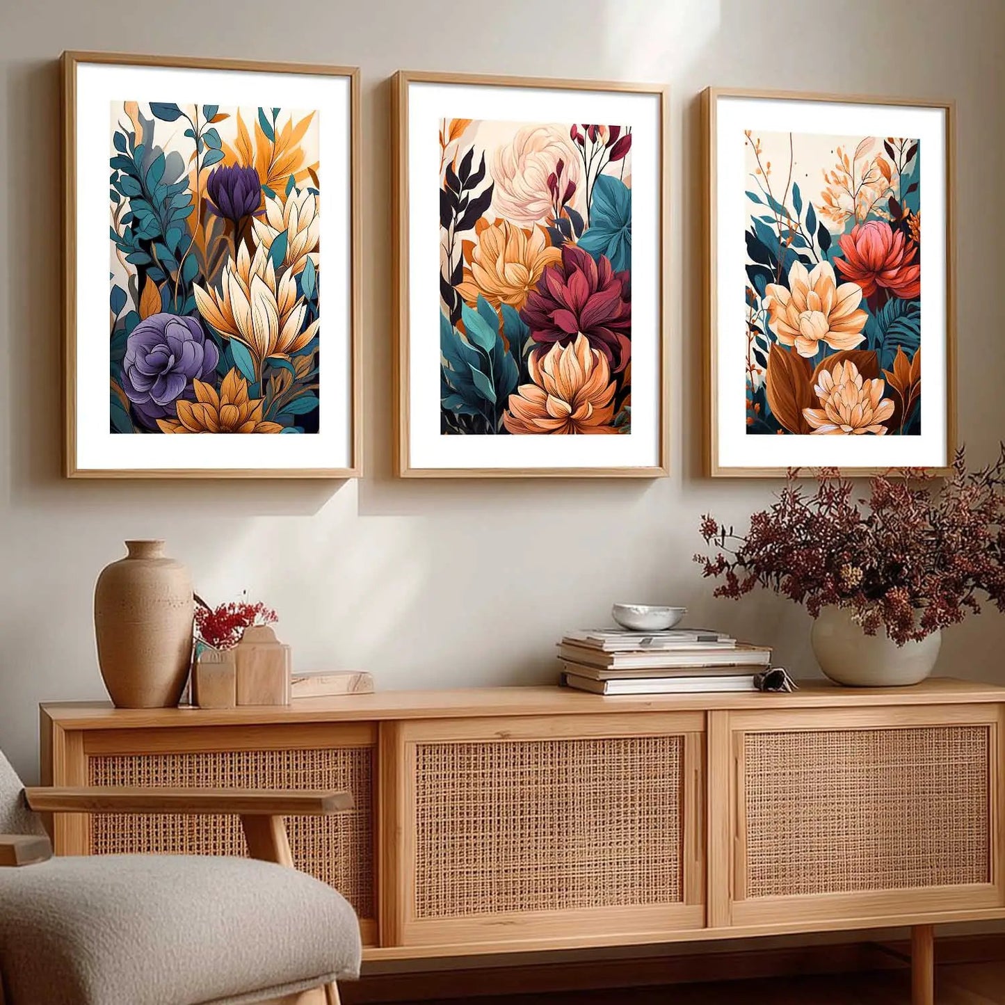 Floral  Wall Art Paintings for Living Room - Wall Poster With frames