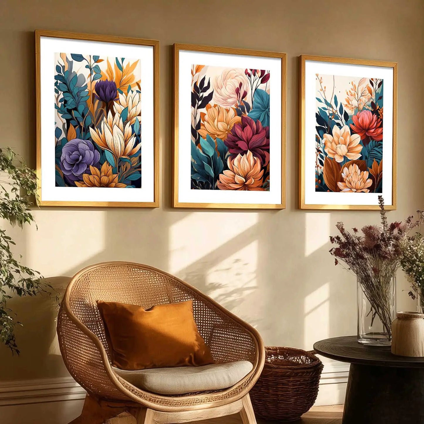 Floral  Wall Art Paintings for Living Room - Wall Poster With frames