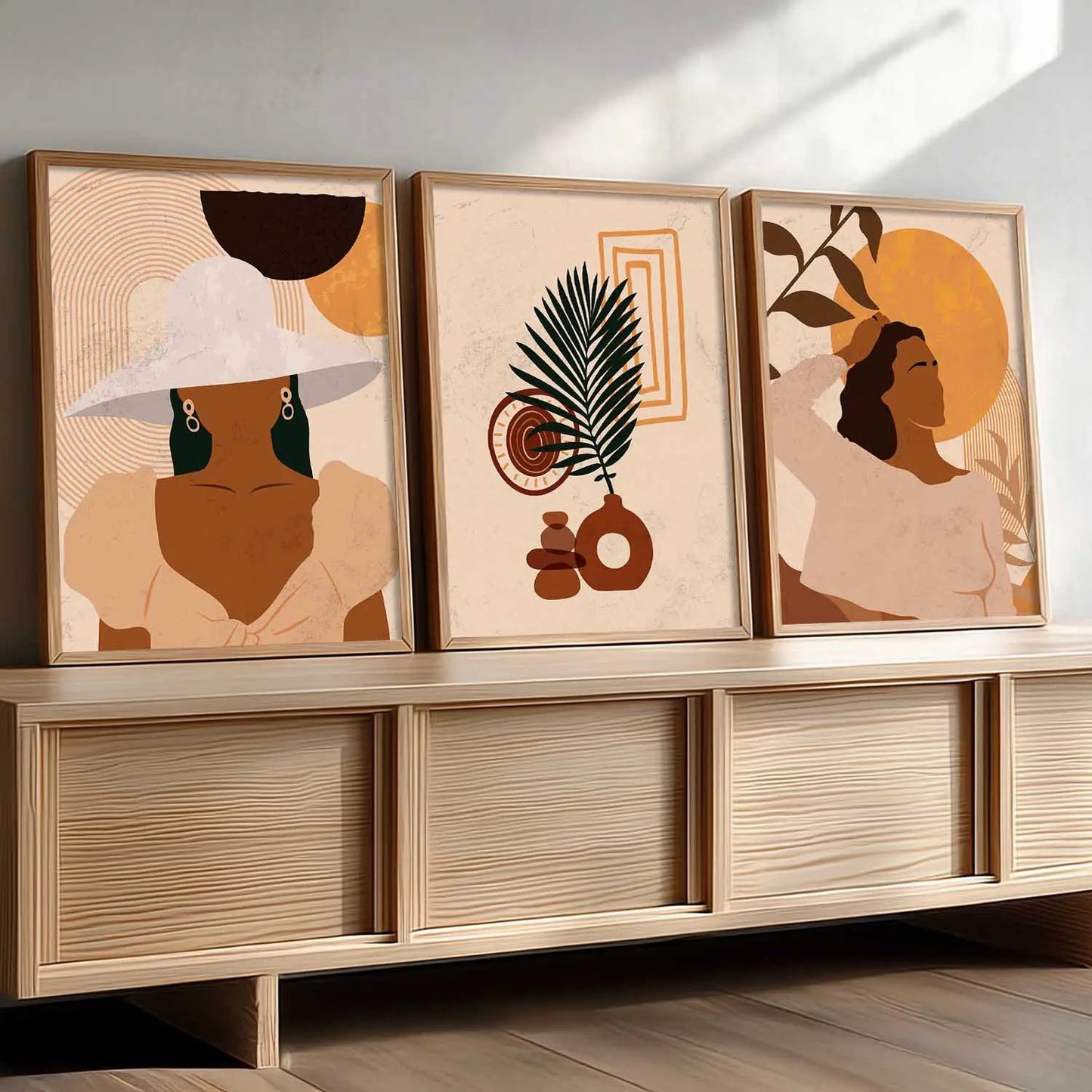 Boho Wall Art Paintings for Living Room - Wall Poster With frames