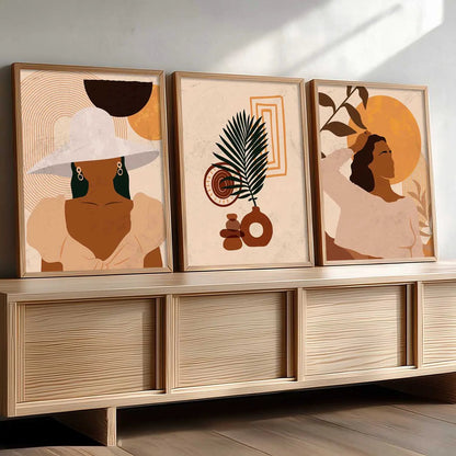 Boho Wall Art Paintings for Living Room - Wall Poster With frames
