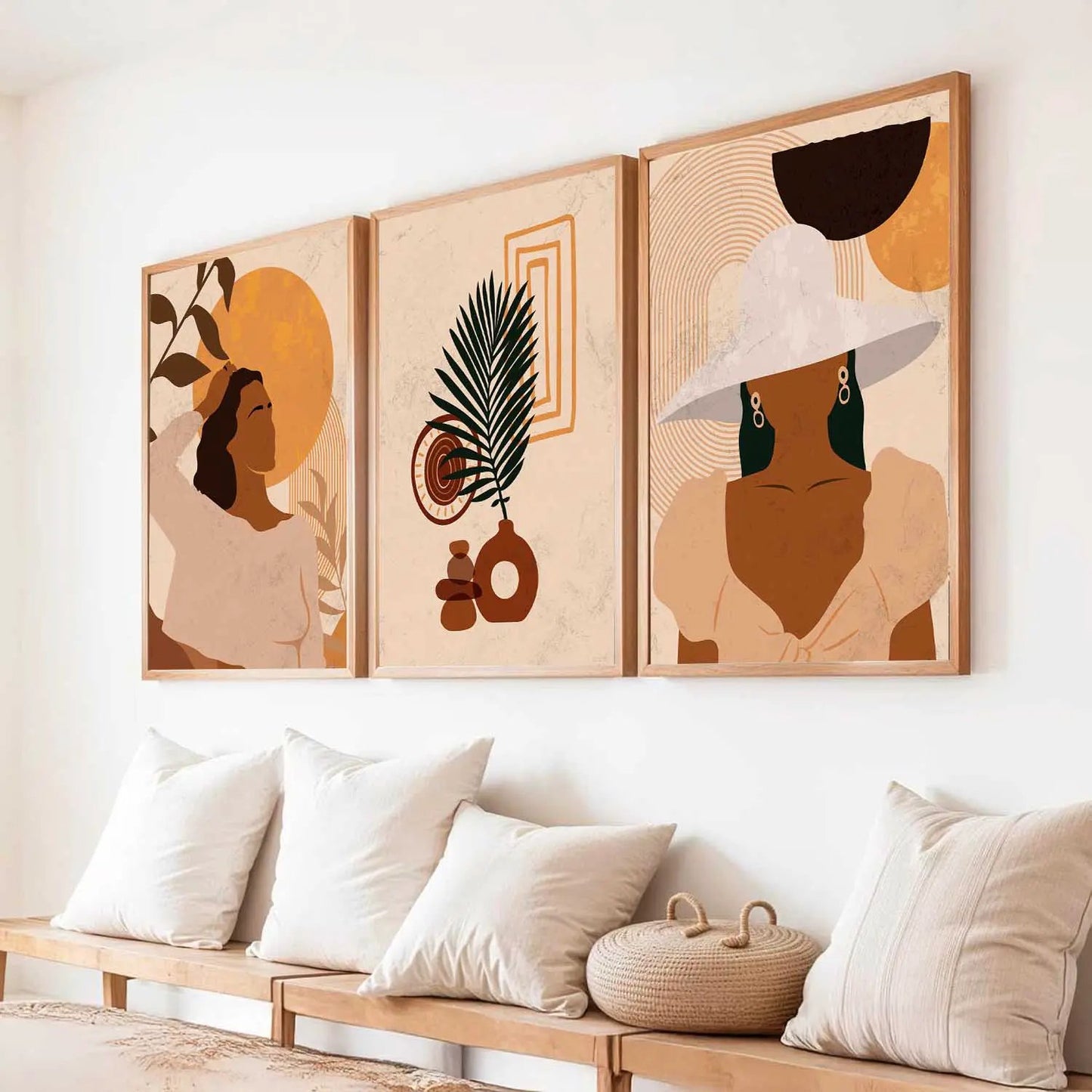 Boho Wall Art Paintings for Living Room - Wall Poster With frames