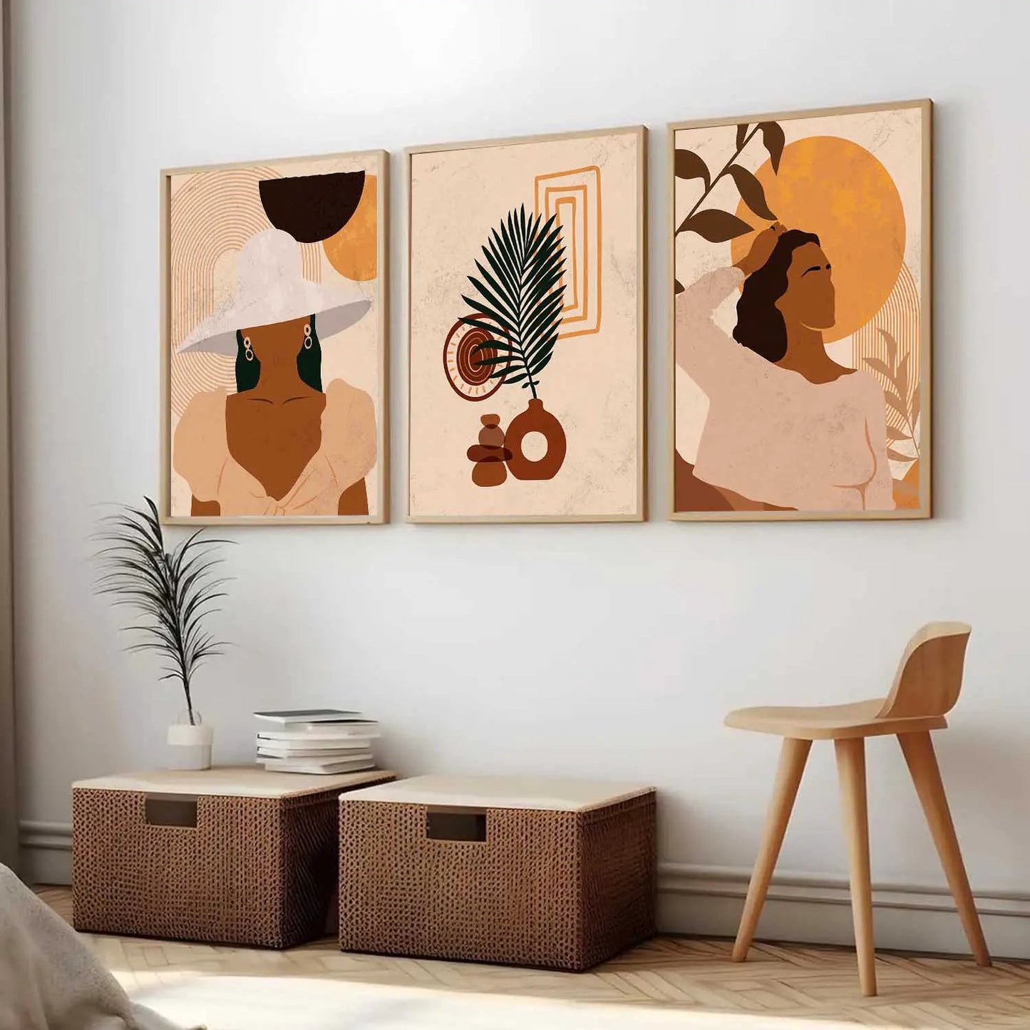 Boho Wall Art Paintings for Living Room - Wall Poster With frames