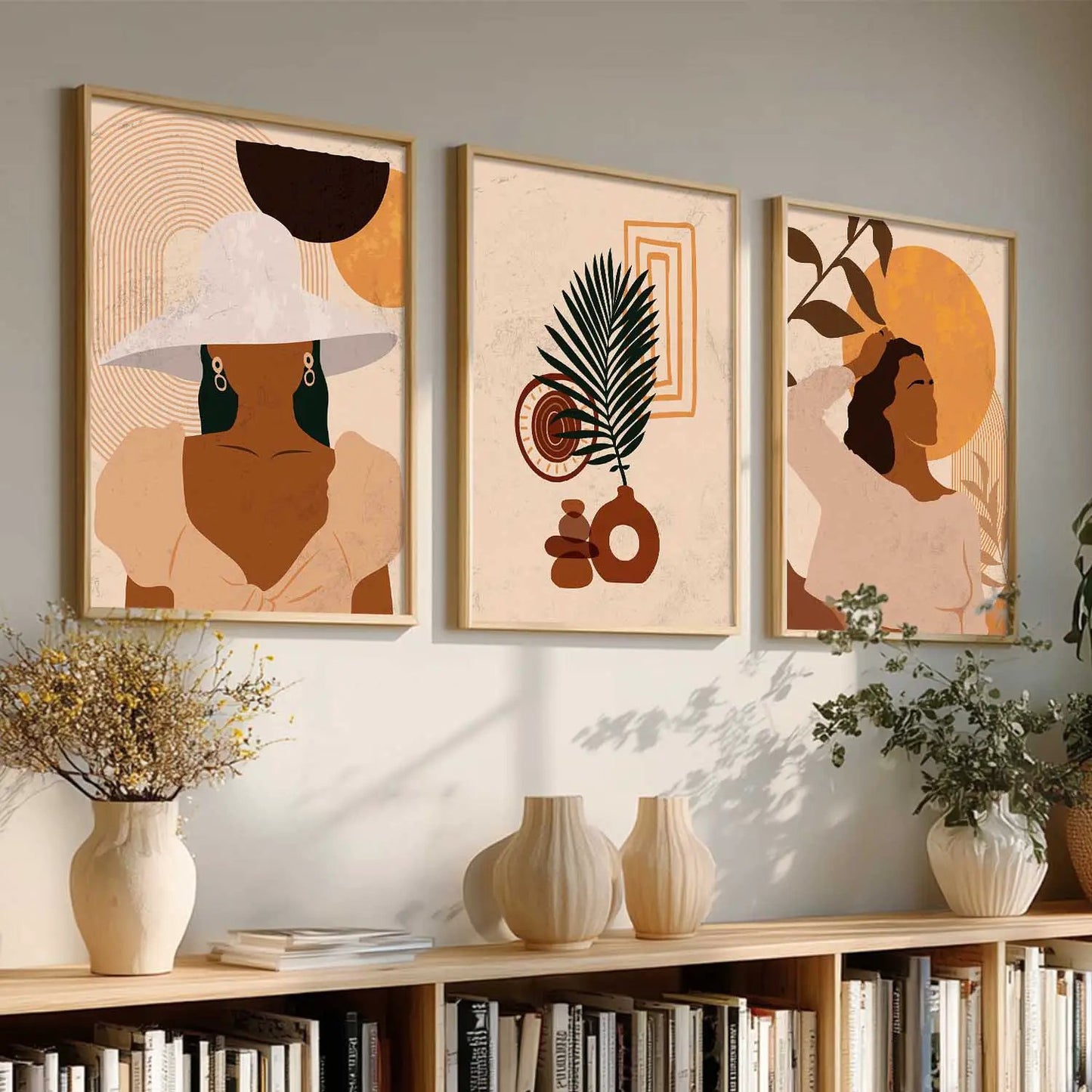 Boho Wall Art Paintings for Living Room - Wall Poster With frames