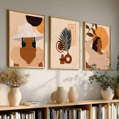 Boho Wall Art Paintings for Living Room - Wall Poster With frames