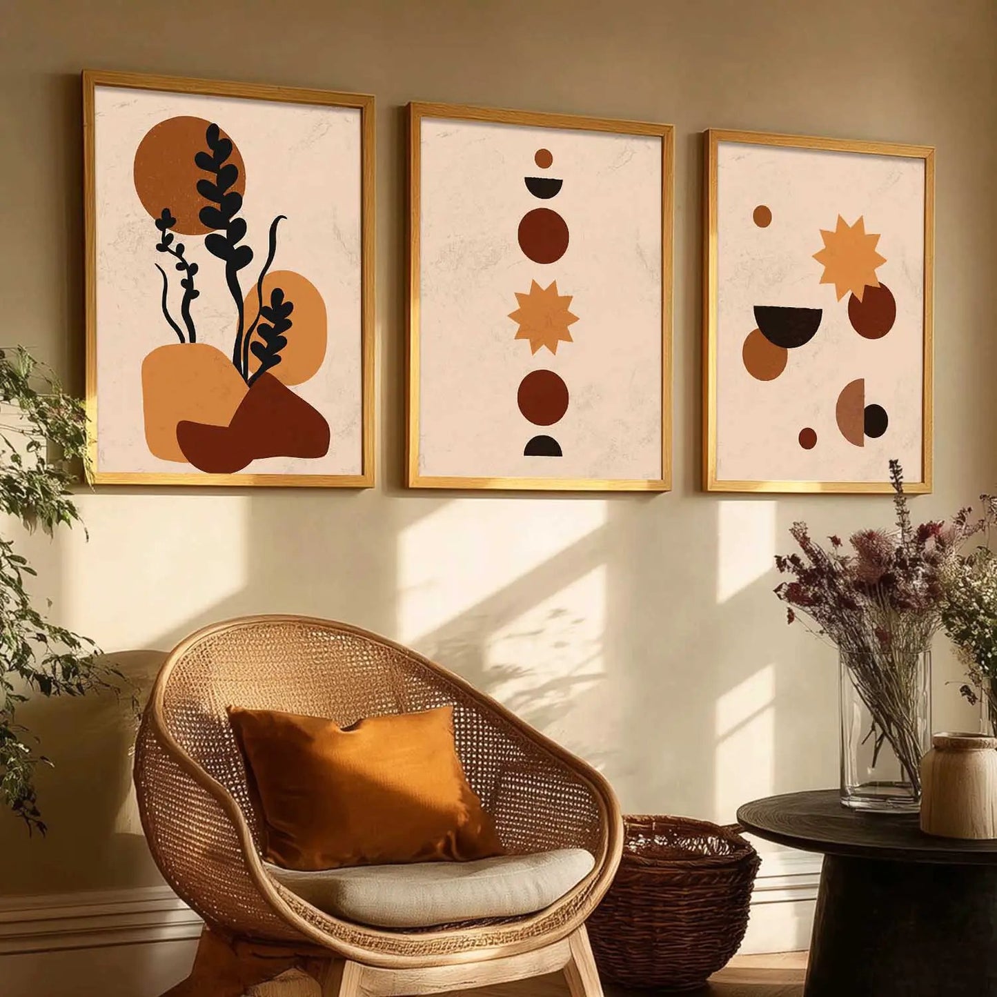 Boho  Wall  Art Paintings for Living Room - Wall Poster With frames