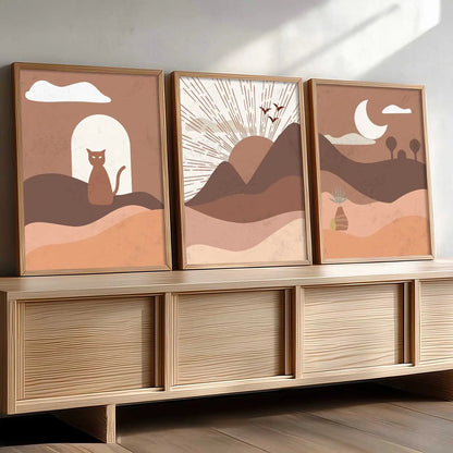 Boho   Wall  Art Paintings for Living Room - Wall Poster With frames