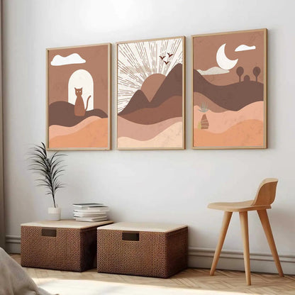 Boho   Wall  Art Paintings for Living Room - Wall Poster With frames