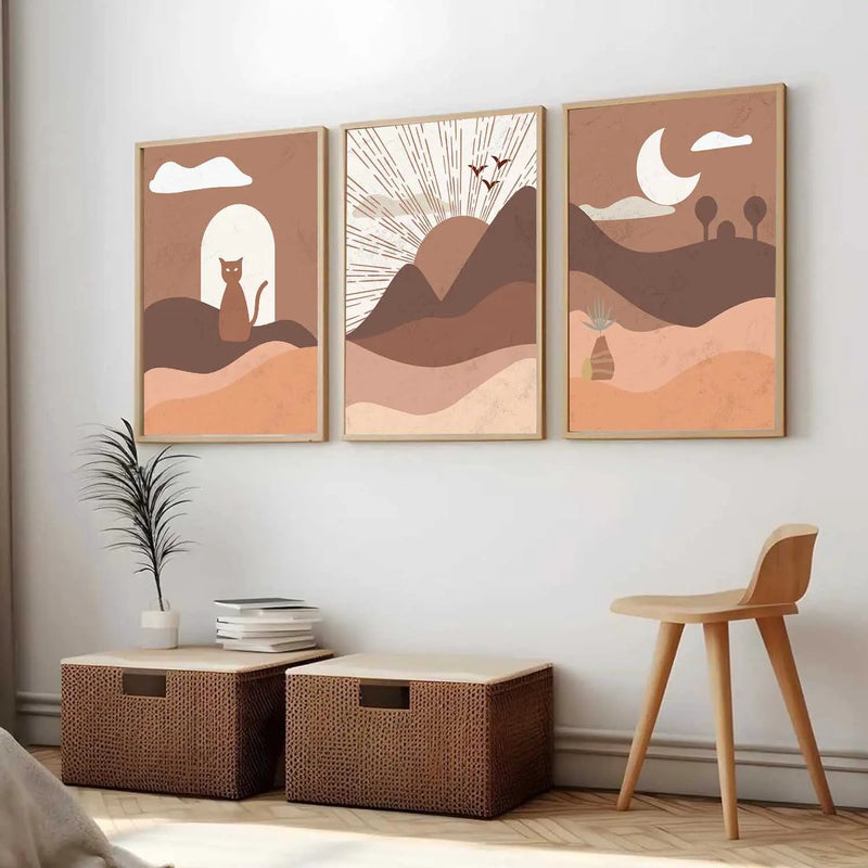 Boho   Wall  Art Paintings for Living Room - Wall Poster With frames
