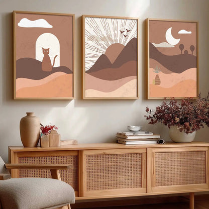 Boho   Wall  Art Paintings for Living Room - Wall Poster With frames